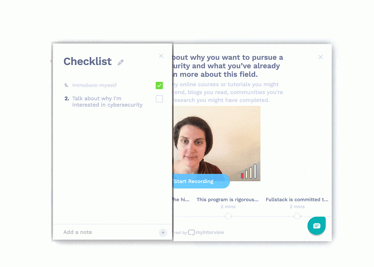 MyInterview welcome screen MyInterview welcome screen